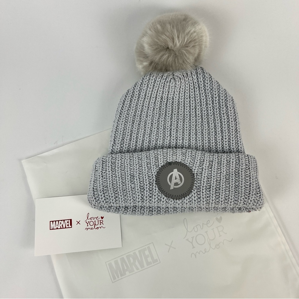 Love Your Melon Gray Knit Beanie with Pom